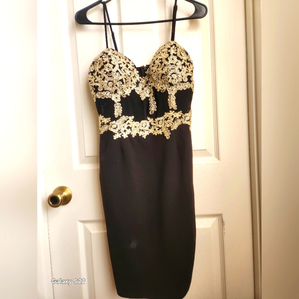 Elegant Black and Gold Dress